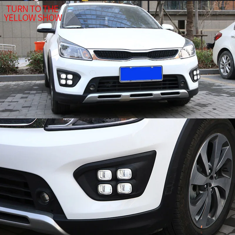 Автомобиля 12V DRL Дневной свет лампы для России KIA RIO X-Line Выделите вождения авто Габаритные огни на дневные ходовые огни супер яркий