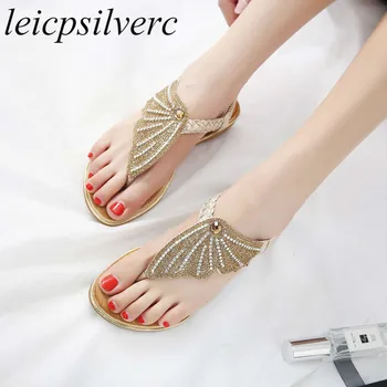 

Women's Sandals Shoes Low Heel Pu Clip Toe Ankle Wrap Crystal Elastic Band 2019 Summer New Sexy Fashion Sweet Casual Black Gold