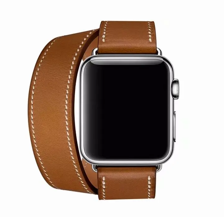 fashion Leather loop for iwatch Series 4 2 3 1 for Apple Watch band Strap Double Tour Extra Long 38mm 42mm 40mm 44mmseries 5