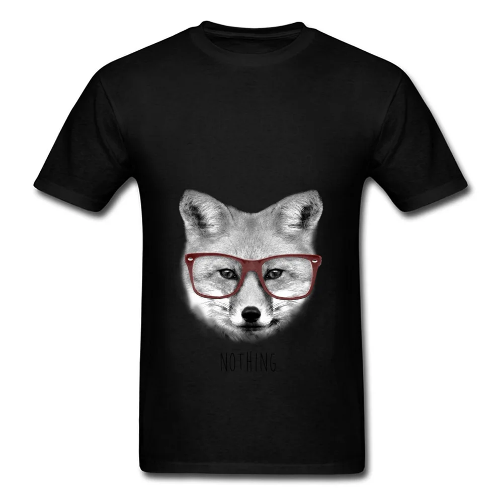 Faddish What does the fox say Short Sleeve T-Shirt Summer/Autumn O Neck 100% Cotton Tops Shirts for Students Tee Shirt Casual What does the fox say black