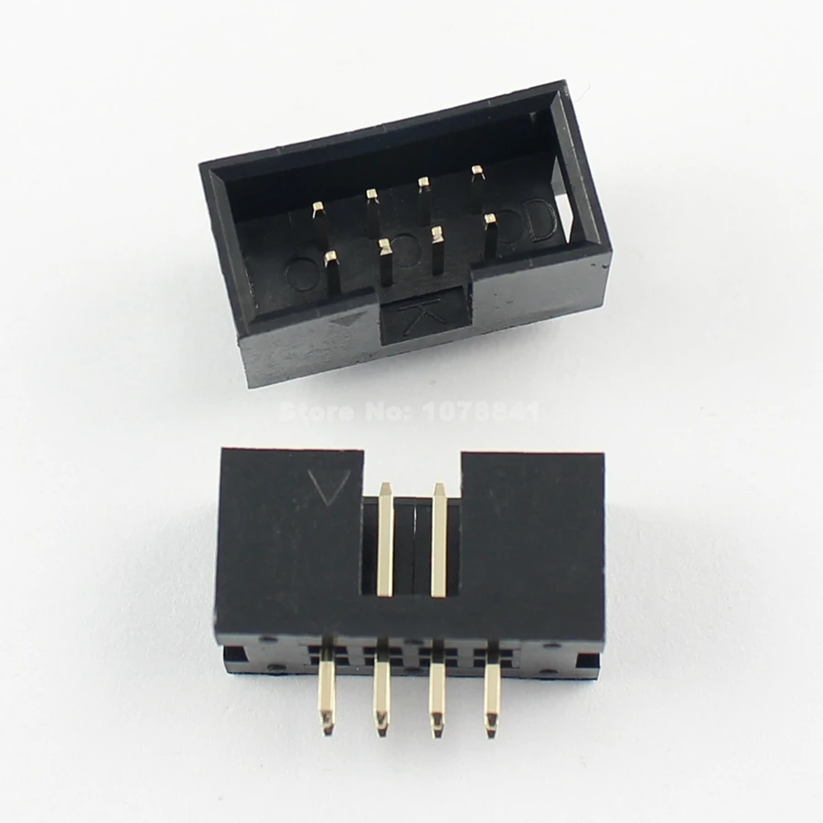10 шт. 2 54 мм 2x4 Pin-8 Pin прямой мужской окутанный PCB Заголовка коробки разъем IDC |