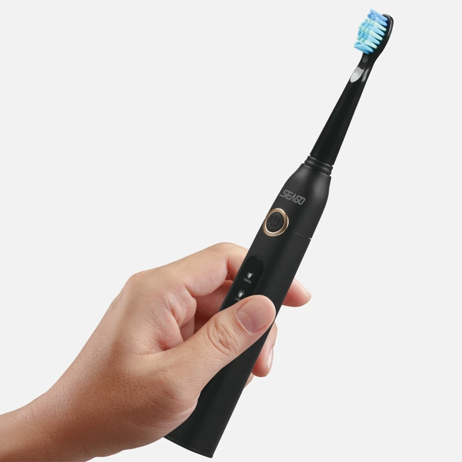 Escova de Dentes Titular com 3pcs Seago Sonic Amigável Elétrica Recarregável Cabeças Dupont Cerda Macia Eco 8 Escovas de dente elétricas