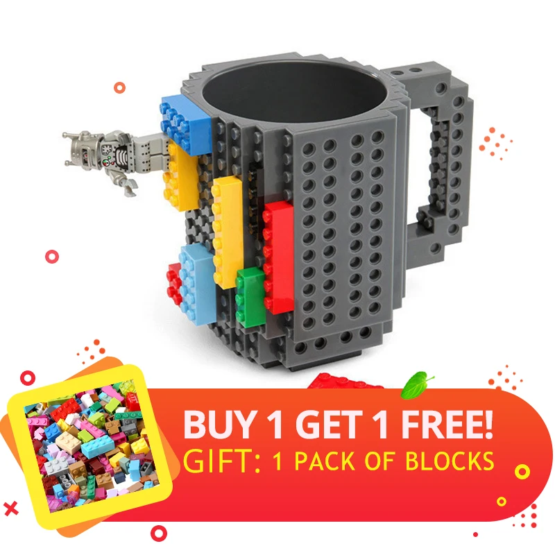 

DIY Building Blocks Toy Milk Water Bottle Cup Coffee Mug Legoings Bricks Creative Kit Enlighten Toy For Kid Birthday Gifts