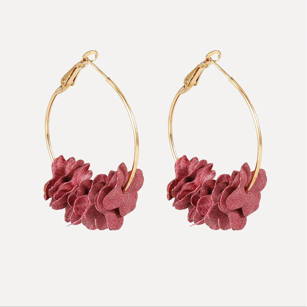 

New type of Baitao plant flower ear ornaments personality pendant net red ear drop with long temperament ear nail female earring
