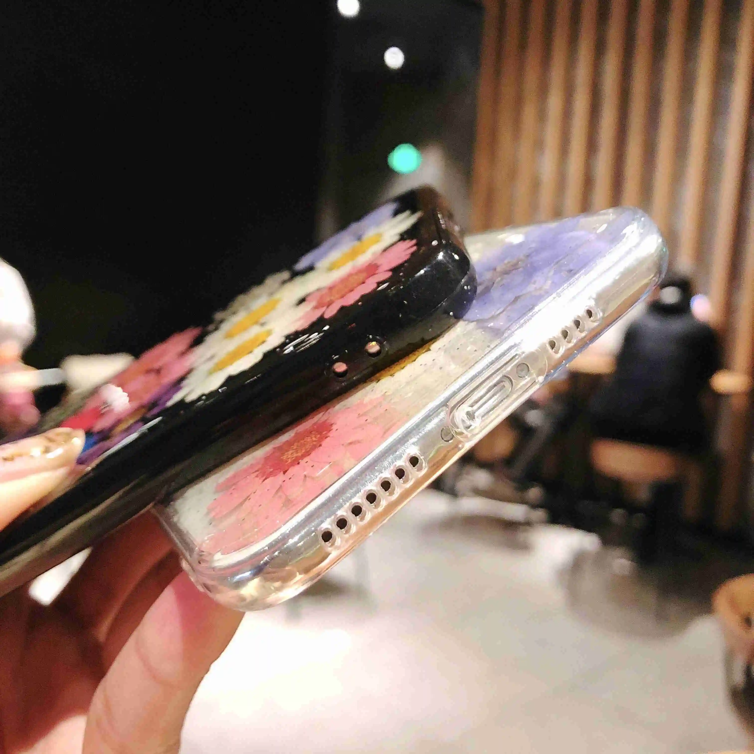 Gitter Fall Für iphone 7 Plus Fall Abdeckung Für iphone XR Fall Luxus Silikon Echte Blume Coque Für
