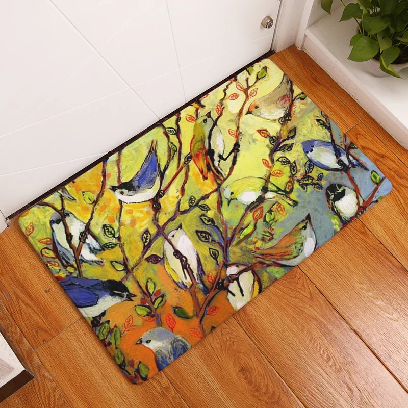 Zeegle коврик для входной двери, прямоугольный ковер с масляным узором, ковер с птичьим деревом, Противоскользящие коврики для гостиной, спальни, кухни