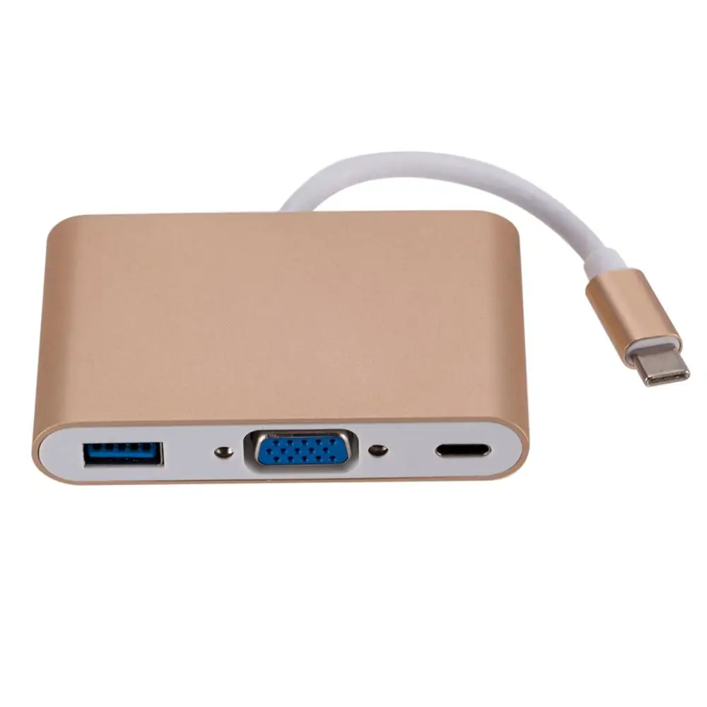 Адаптер кабель типа c к VGA USB 3 1 Type адаптер Папа мама для Macbook Chromebook Pixel ноутбука| |