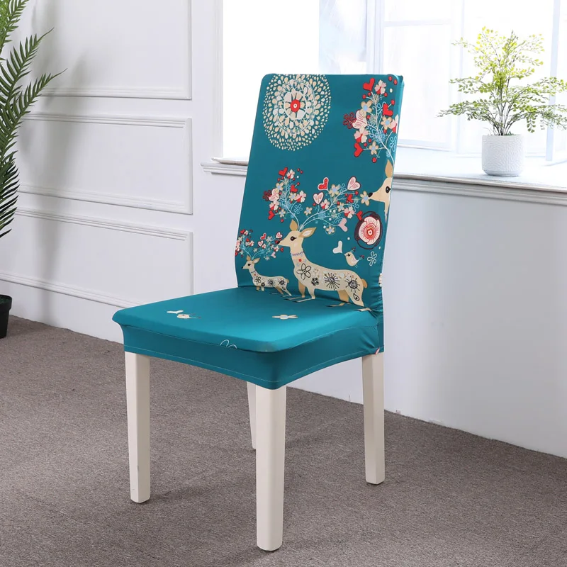 Эластичные Чехлы для обеденных стульев из спандекса, современные съемные чехлы для стульев с защитой от грязи, чехол для сидений на кухне, эластичные чехлы для стульев - Цвет: BLN-TLKTYT-XFYJ