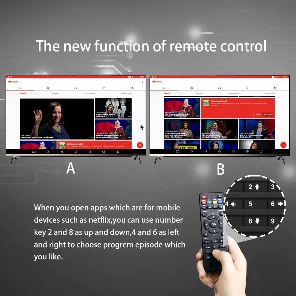 H.265 Dolamee 2 GB RAM 16 GB ROM Mini-TV-Box Amlogic Quad-Core 64-Bit-Unterst/ützung 4K Ultra HD Android 8.1 TV-Box 2,4 GHz WiFi Media Player-Box 3D