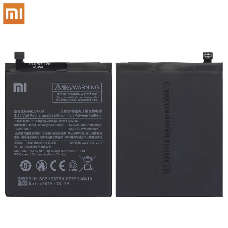 Xiao Mi Original Replacement Phone Battery BM3B For Xiaomi Mix 2 / Mix 2S 3300mAh High Capacity Phone Batteries Free Tools Xiao Mi Original Replacement Phone Battery BM3B For Xiaomi Mix 2 / Mix 2S 3300mAh High Capacity Phone Batteries Free Tools