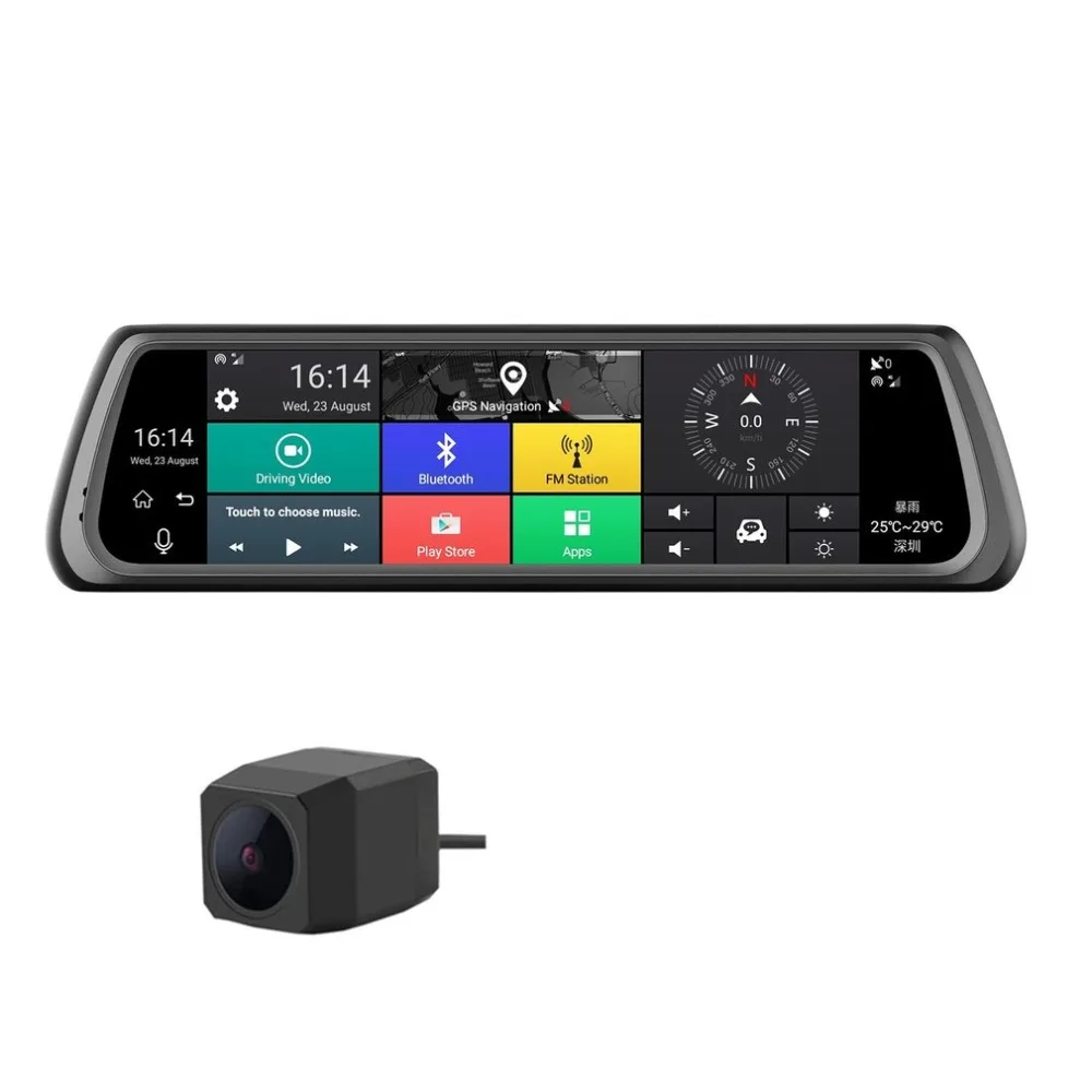  Neue 10 zoll Volle Bildschirm 4g Touch IPS Spezielle Auto Dash Cam Rückansicht Umkehr Spiegel mit G