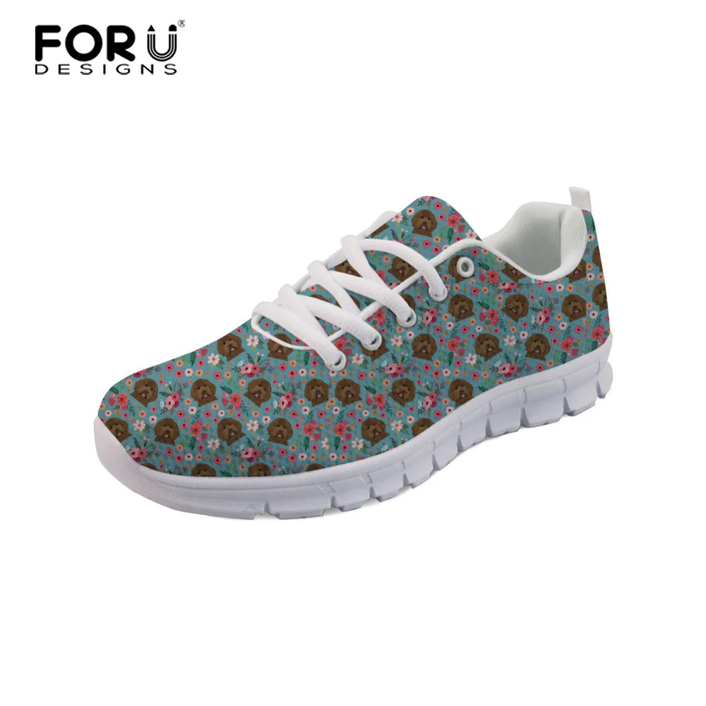 

FORUDESIGNS Labradoodle Flower Dog Spring Comfortable Shoes Sneakers Women Alaskan Malamute Women's Flats Shoes Breathable Flat