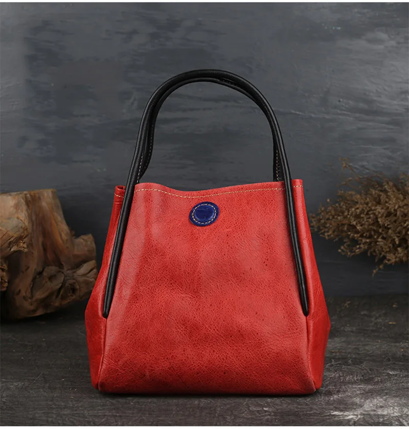 Оригинальная женская сумка из натуральной кожи, винтажная женская сумка в ретро стиле, женская сумка-тоут, женская кожаная сумка на плечо