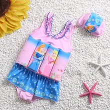 Детская одежда для купания с героями мультфильмов; купальный костюм для девочек; детский купальный костюм; милый купальный костюм; цельный купальный костюм