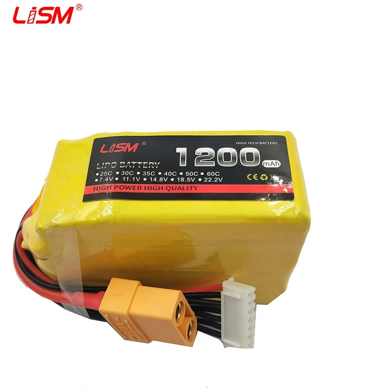 

6S 22.2V 1200mAh 25C RC Drone LiPo battery Max 50C For RC Helicopter Airplane Car Boat Quadcopter chargeable battery #30B29