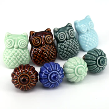 

8PCS Kids Cabinet Door Knobs Cartoon Owl Furniture Handle Pull Decorative Cupboard Closet Pumpkin Handle for Children Room