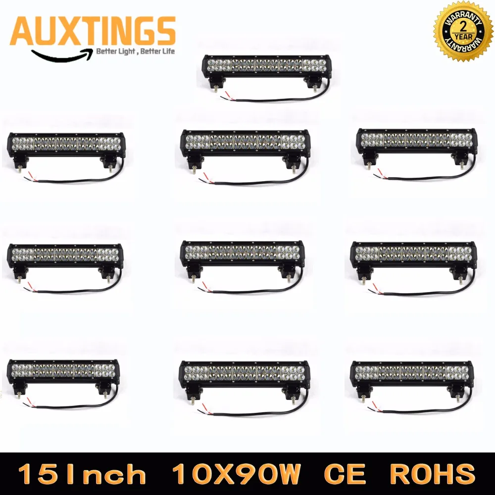 

DISCOUNT 10PCS FREE SHIPPING 15"inch 90W DUAL ROWS COMBO truck Led work Light bar 4x4 ip67 led light bar offroad