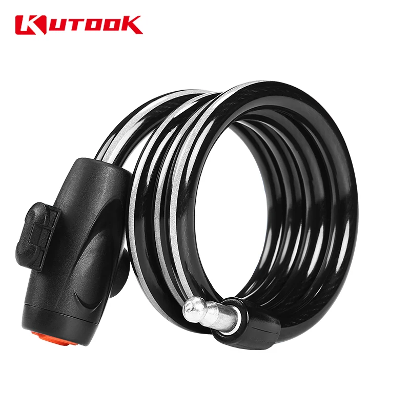 

KUTOOK Anti Theft Bike Lock Steel Wire Alloy Lock Head Luminous Reflective Stripe Multi-Protection Quality MTB Road Bicycle Lock