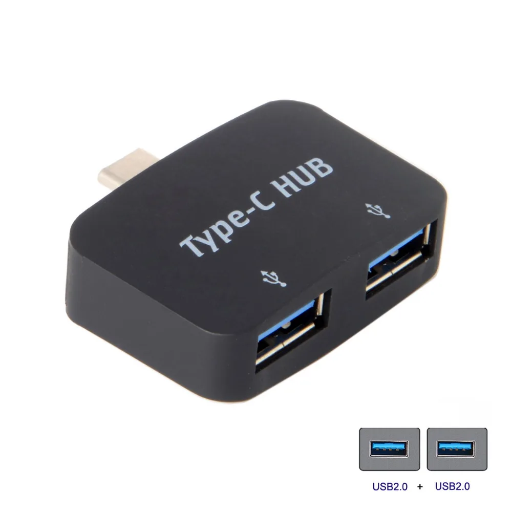 Thunderbolt 3 Type C USB C OTG to Dual Ports USB 2.0 Hub for Laptop