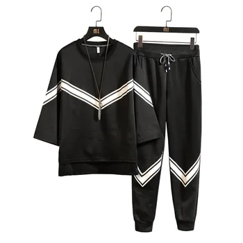 

M-3XL 4XL 2019 spring summer tracksuit men set fashion men track suit with pants haremmen clothes 2019 set