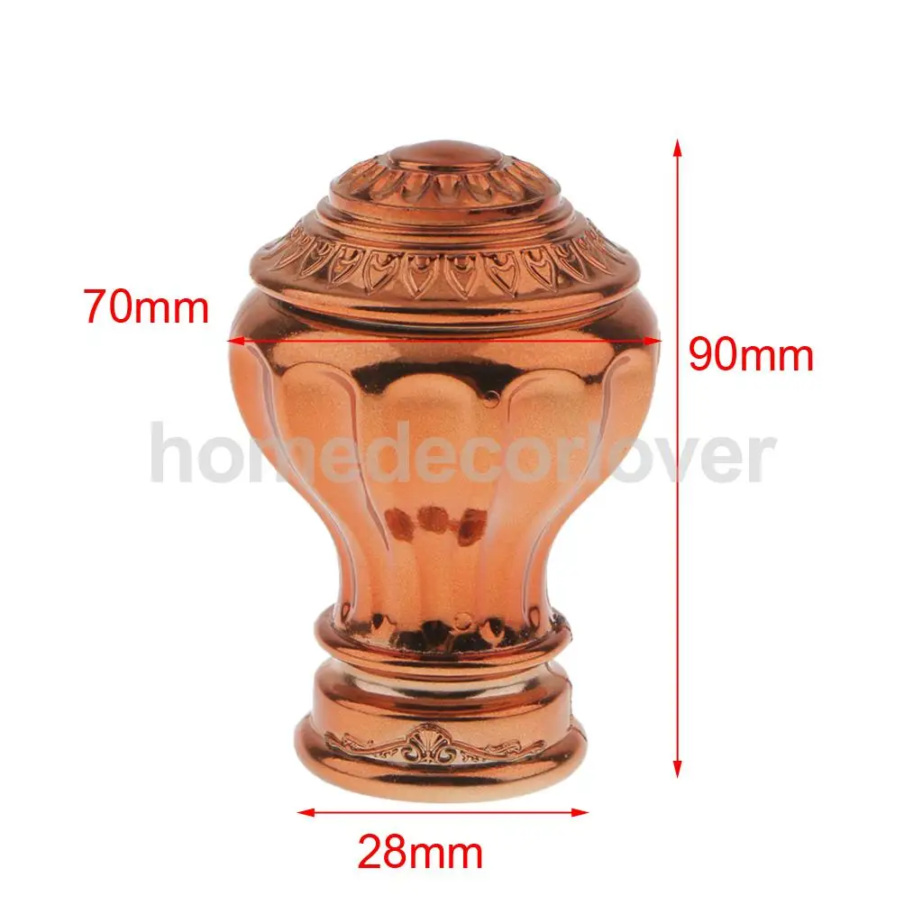 2Pcs Decorative Elegant Design Window Curtain Rod Ends Drapery Rail Pole Heads Caps Fit 19/22/28mm Inner Diameter Rods 