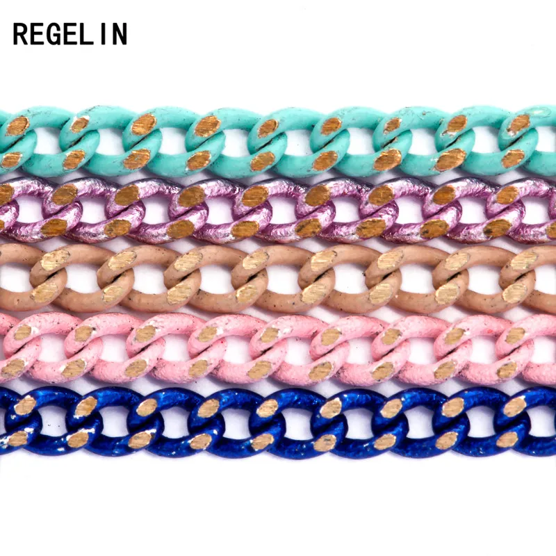 REGELIN Necklace Chains Brass Bulk Chains for 5m/lot 2x3mm 5 Colors For