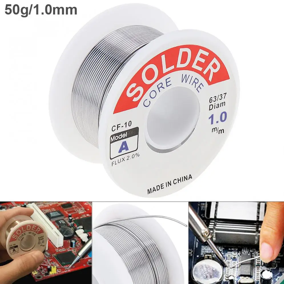 

63/37 50g 1.0mm Tin Fine Wire Core 2% Flux Reel Welding Line Solder Wire with Low Melting Point for Electric Soldering Iron