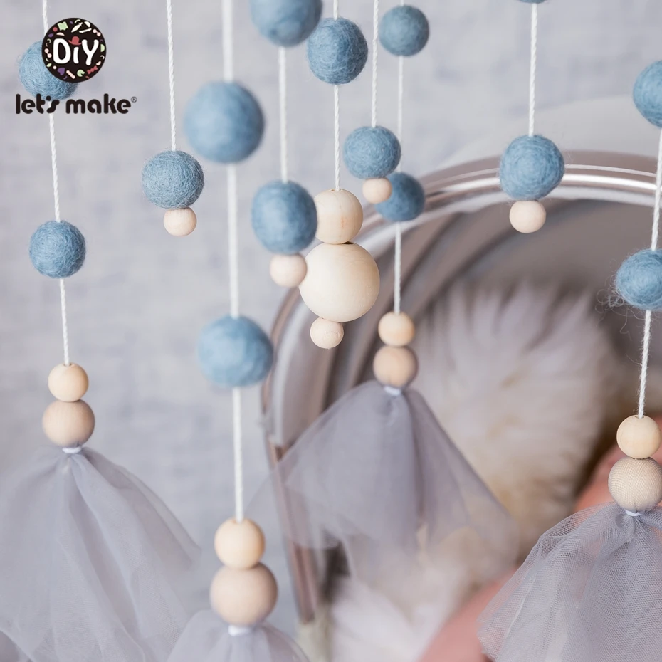 Let'S Make Wood Baby Bed Toys Gift Crib Mobile Infant Room Stroller Music Baby Felt Wool Ball Rattles Wooden Teether Toys Let'S Make Wood Baby Bed Toys Gift Crib Mobile Infant Room Stroller Music Baby Felt Wool Ball Rattles Wooden Teether Toys