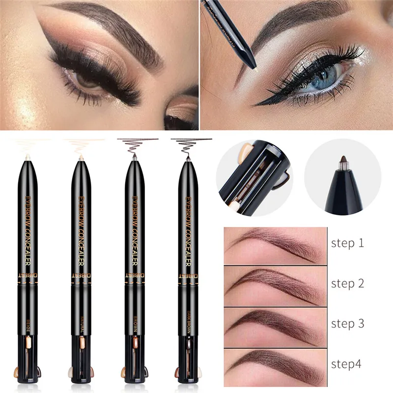 Professional 4 in 1 Eyebrow Make Up Waterproof Pe Foundation Base Contour Makeup Face Concealer Pencil Tools #290348 | Красота и