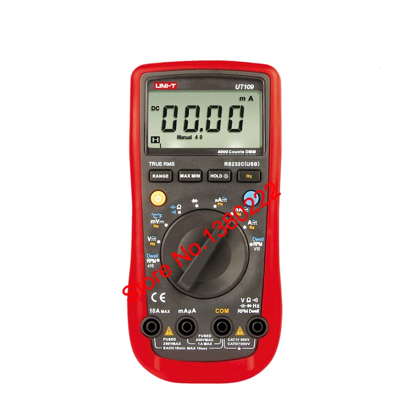 

UNI-T UT109 Voltmeter Professional Auto 4000 Resistance Capacitance Frequency Rs232 Digital Multimeter ACDC voltmeter DC Ammeter