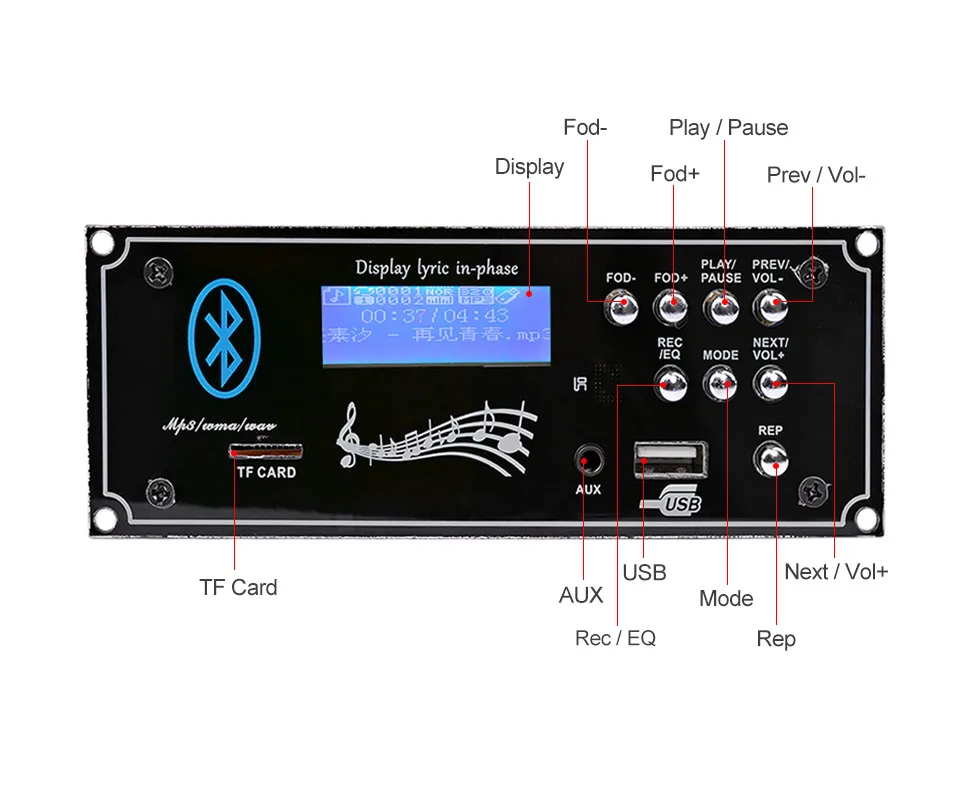 AIYIMA 2,1 Bluetooth Автомобильный декодер плата USB Aux MP3 плеер декодирование аудио модуль с PAM861 усилители 15Wx2 для домашнего кинотеатра