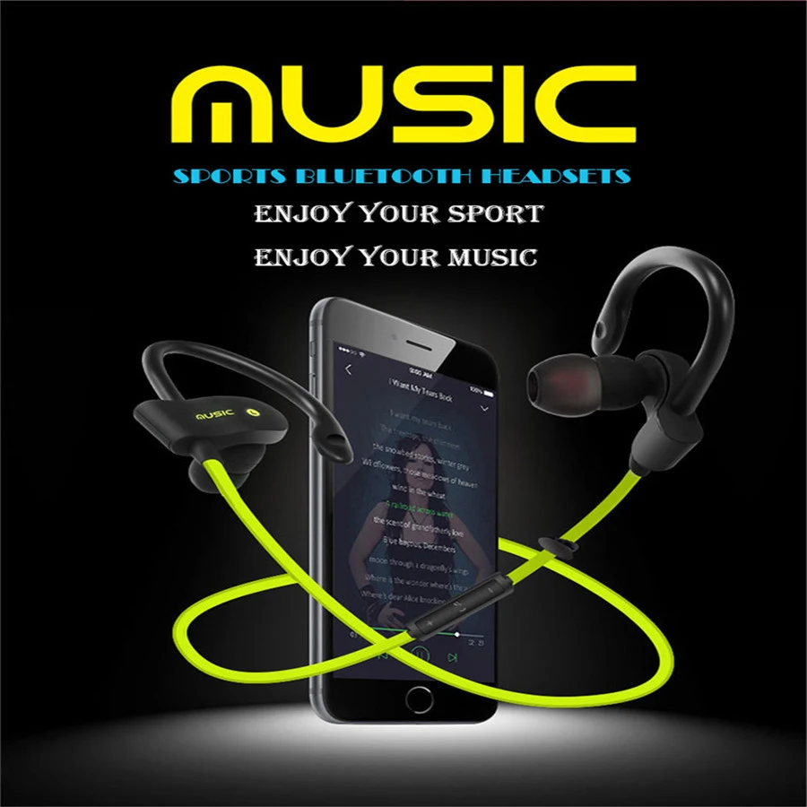 Bluetooth Headset Nirkabel In-Ear Handphone Stereo Lari Wireless Earphone Earbud dengan MIC untuk Iphone Samsung Xiaomi Sony LG
