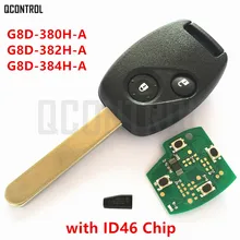 QCONTROL 313,8/315/433 Мгц дистанционный ключ 2 кнопки Подходит для Honda Accord Элемент CR-V HR-V Fit город Одиссея трансфер Civic+ ID46