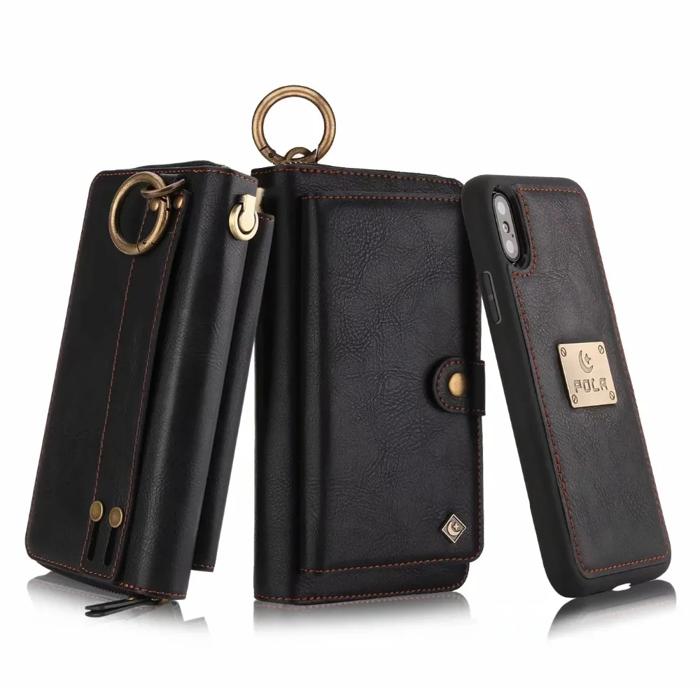 

Lanyard Card Wallet Case Phone Bags Fundas for iPhone XR X XS Max 7 8 6 6s Plus 8plus Case Luxury Leather Magnetic Cover Coque