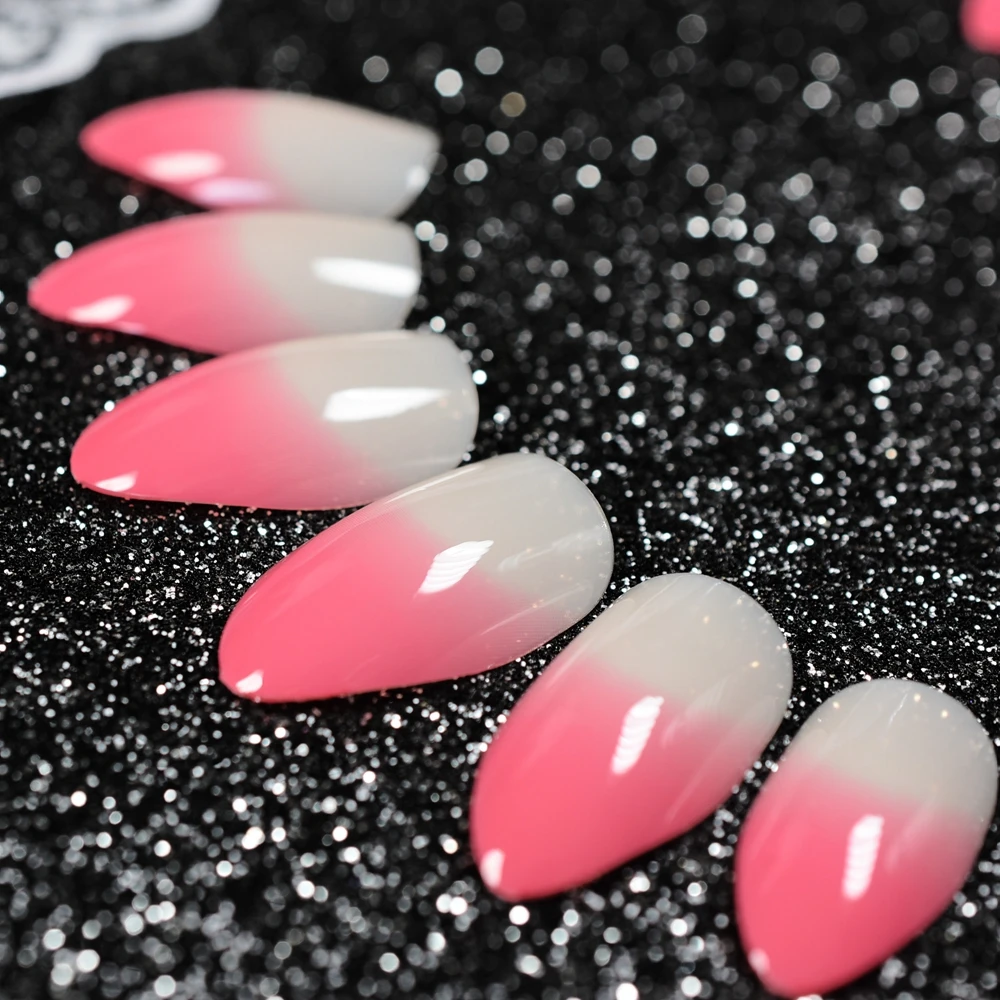 Шпильки для ногтей, прозрачные белые обнаженные французские накладные ногти, заостренные накладные ногти для девочек, острый конец, полное покрытие, кончики для дизайна ногтей - Цвет: Z786