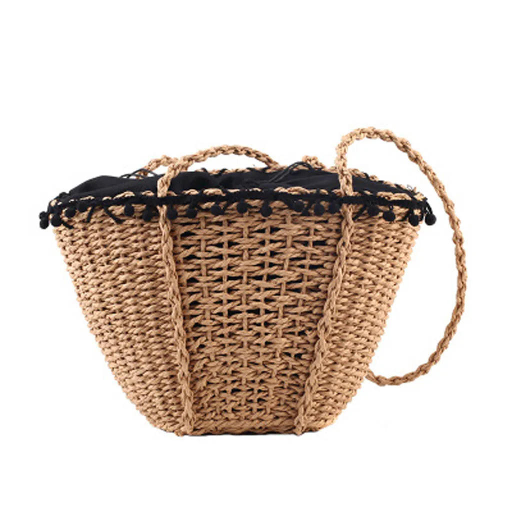 

Wicker Bags For Women 2019 Summer Vintage New Straw Female Beach Purses And Handbags Bag Hot Messenger Shoulder Bag