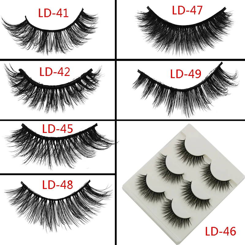 

3 pairs Natural Mink False Eyelashes Soft Thick Cross 3d Exaggerated Fake Eyelashes Smoked Makeup Tools Curling Mink Lashes