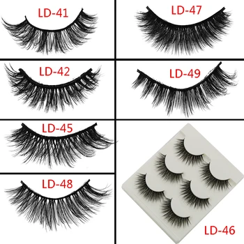 

3 pairs Natural Mink False Eyelashes Soft Thick Cross 3d Exaggerated Fake Eyelashes Smoked Makeup Tools Curling Mink Lashes
