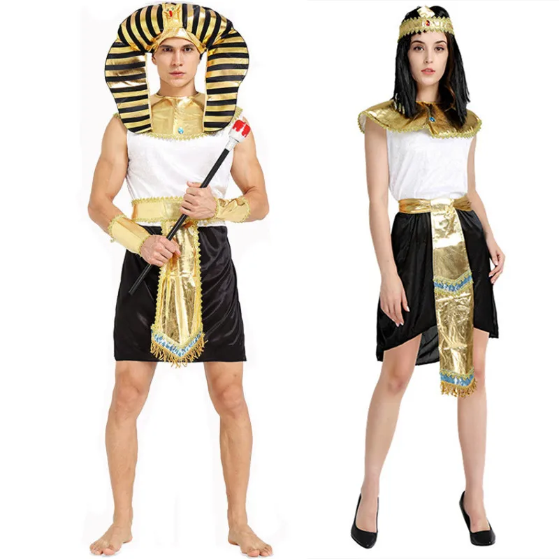 Египетский костюм на Хэллоуин, костюм Клеопатры Фараона, экзотические сексуальные женские и мужские сценические парные костюмы