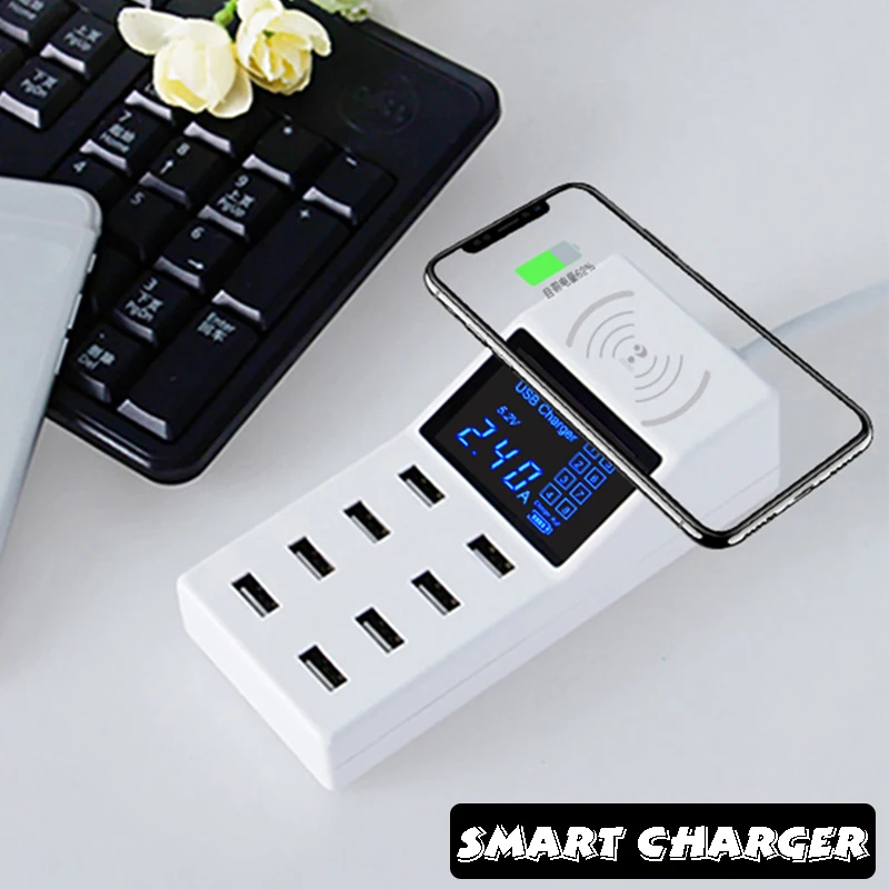 Skup Bezprzewodowa ładowarka do Xiaomi szybkie ładowanie ładowarka usb do Samsung s10 inteligentne uniwersalne gniazdo zasilania Hub dla iphone X adapter ścienny