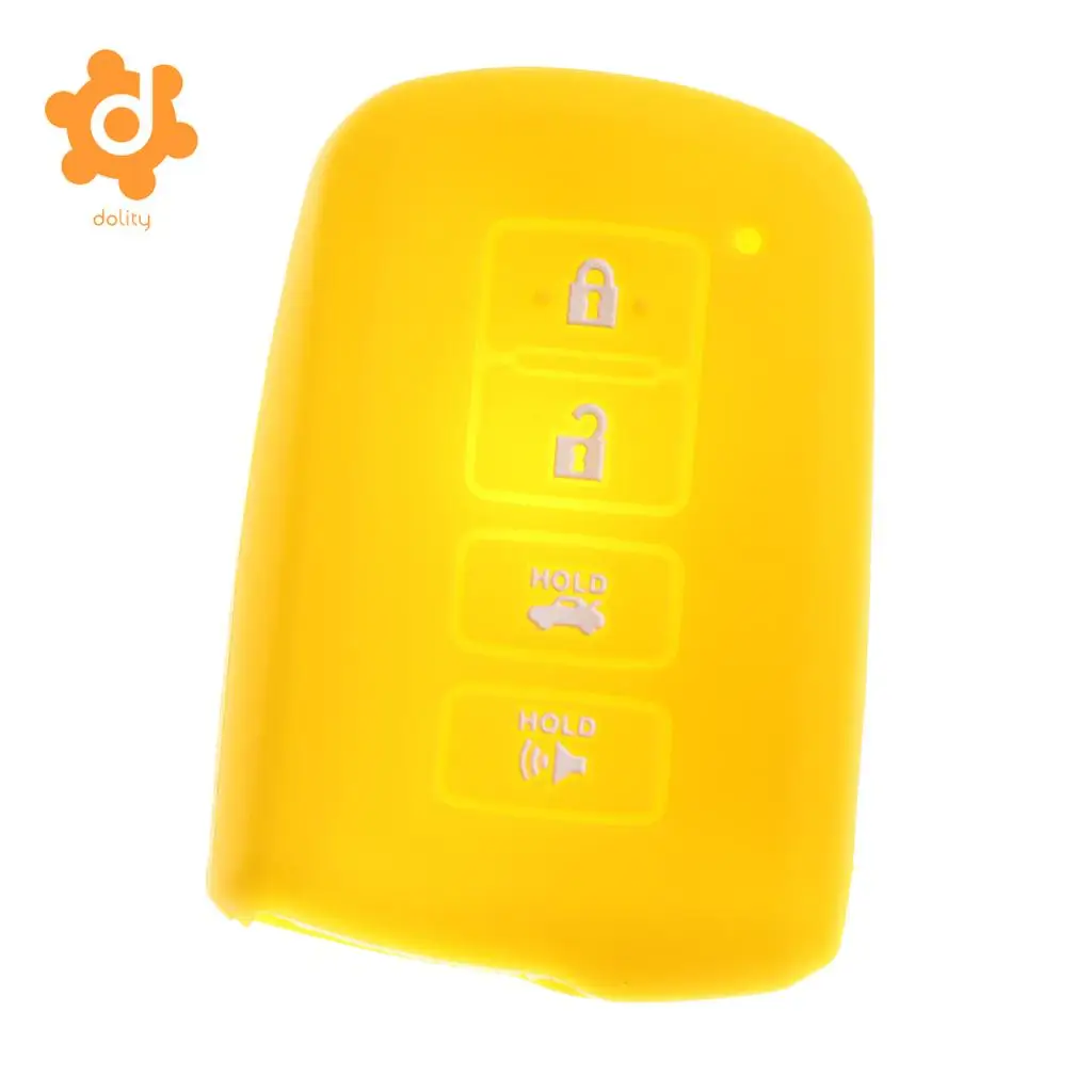 2pcs Silicone Car Key Shell Case Cover for Toyota Avalon RAV-4 Purple+Yellow