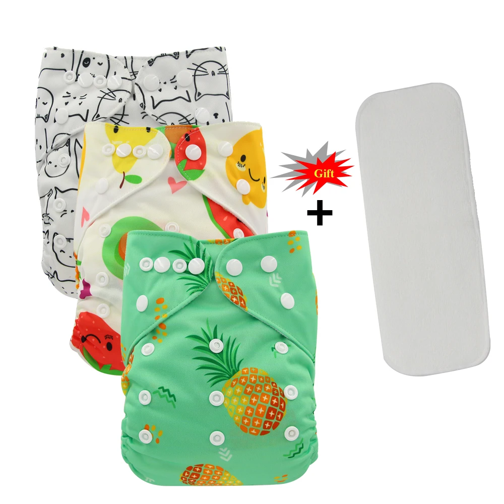 

Ohbabyka Reusable Nappies Baby Cloth Diaper Cover Infant Kids Training Pants Washable Baby Pocket Diapers+Microfiber Insert