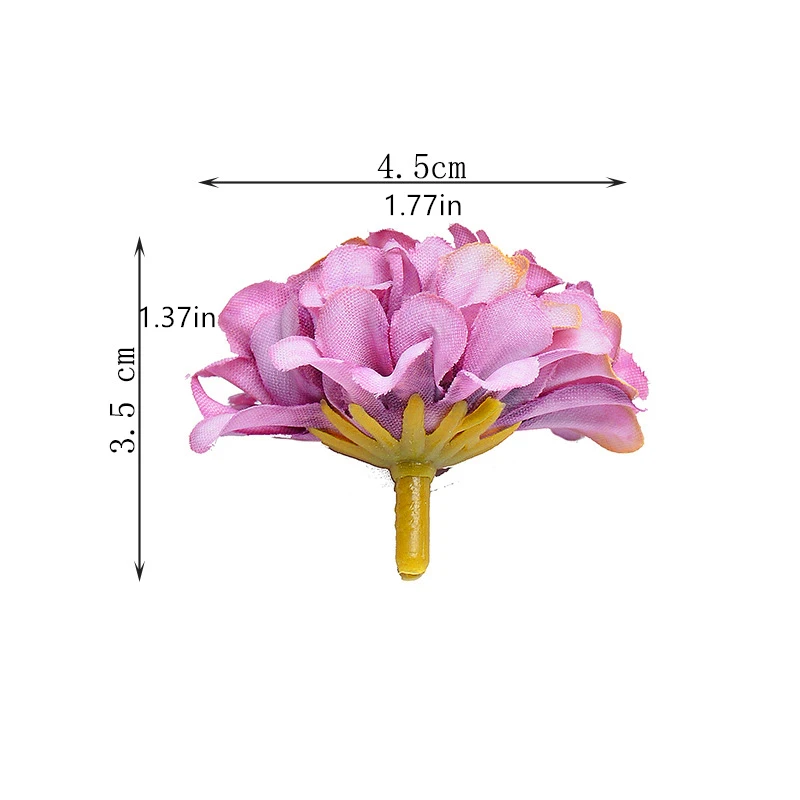 10 шт./лот, 4,5 см, искусственные гортензии, цветочные головки для свадьбы, дома, сделай сам, венок, украшение, ремесло, Подарочная коробка, скрапбук, искусственные цветы