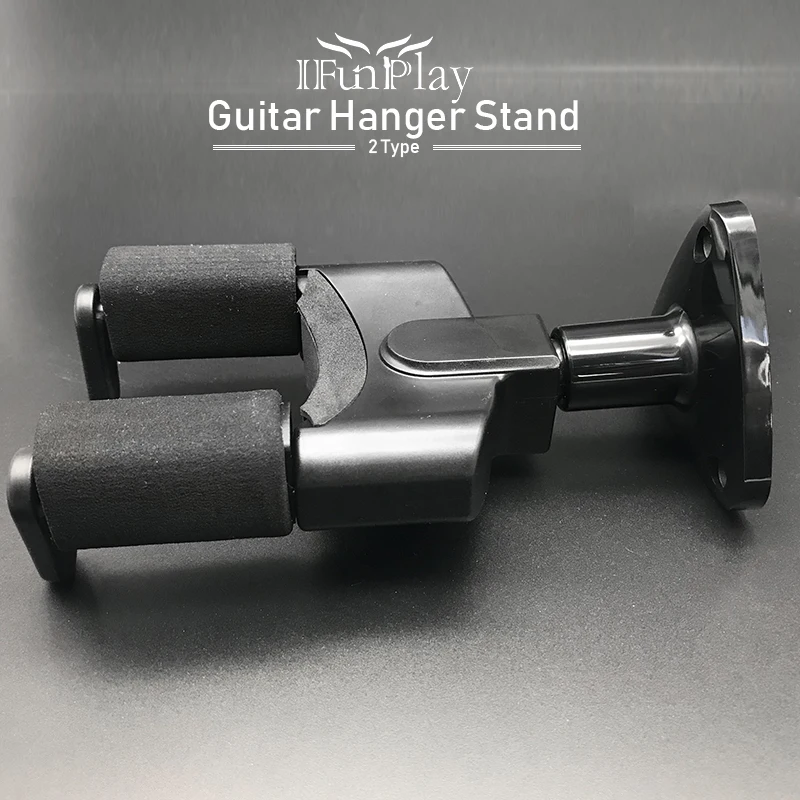 

Guitar Hanger Bracket Accessories Auto Lock Bass Ukelele Easy Installation Universal Wall Stand Guitar Wall Mount Holder Black