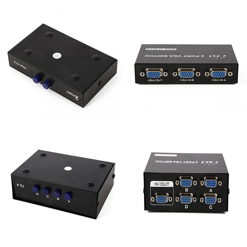 

2 Ports VGA SVGA Monitor Sharing Switch Box 2 In 1 Out For LCD PC TV Monitor