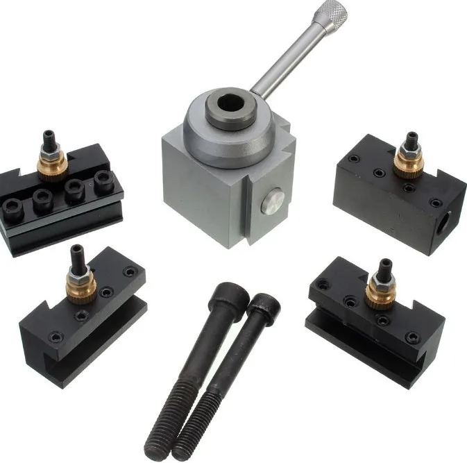 Mini Metal Quick Change Tool Post Holder Boring / Turning Facing Holder Kit Set for Table Hobby Lathes