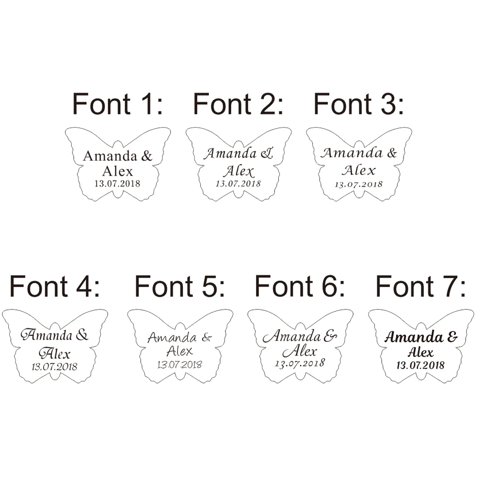 Personalized Engraved Mirror / Clear Acrylic Butterfly Wedding Baptism Birthday Baby Shower Table Decoration Favors 50 pcs makeup mirror