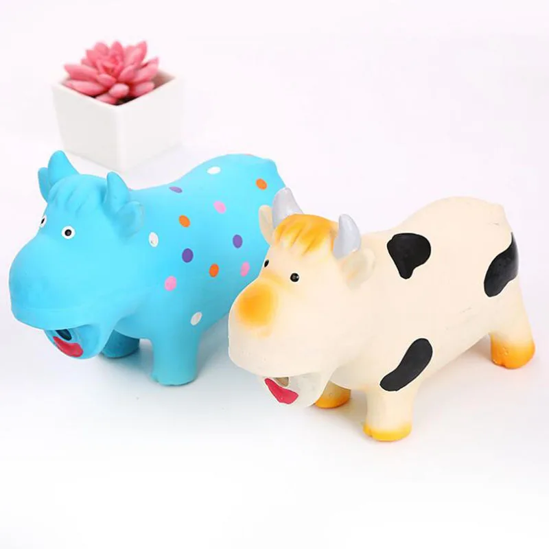 

Animal Shape Dog Toys Latex Molars Squeaky Gifts For Dogs Fun Interactive 2 Colors Puppy Chew Interactive Toys