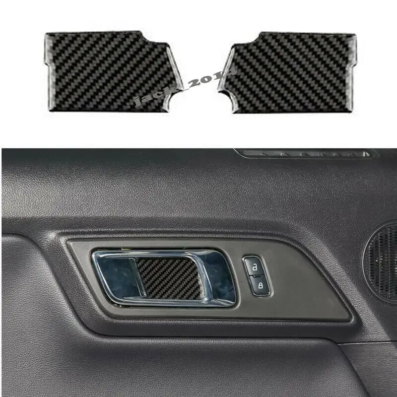 Real Carbon Fiber Inner Door Bowl Patch Cover Trim 2pcs/set Fit for Ford Mustang 2015 2016 2017 2018 2019 | Автомобили и