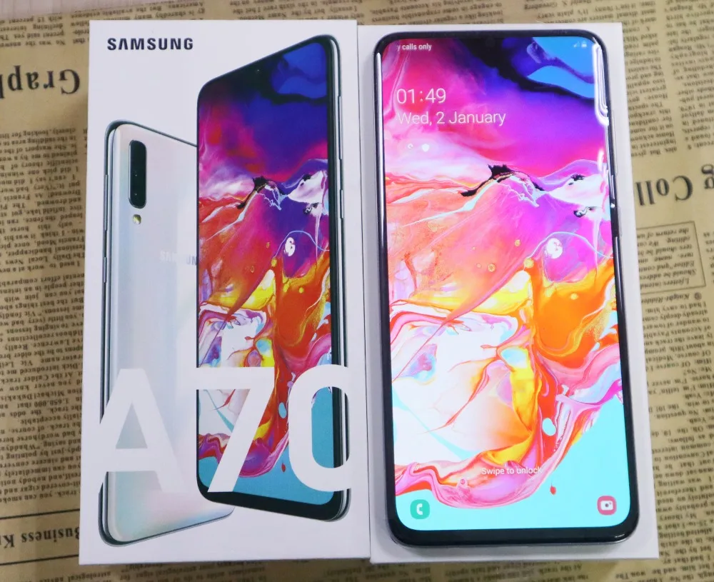 Смартфон samsung Galaxy A70 6," экран капли воды 6 ГБ/8 ГБ 128 Гб 25 Вт Быстрое зарядное устройство 32 МП фронтальная камера 4500 мАч 4G мобильный телефон